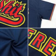 Men's Custom Navy White-Gold Authentic American Flag Fashion Baseball Jersey - Image 5