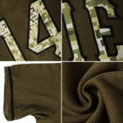 Men's Custom Olive Camo-Black Authentic Salute To Service American Flag Fashion Baseball Jersey - Image 3