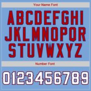 Men's Custom Light Blue White-Red Authentic American Flag Fashion Baseball Jersey - Image 3