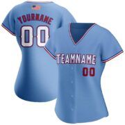 Men's Custom Light Blue White-Red Authentic American Flag Fashion Baseball Jersey - Image 5