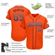 Men's Custom Orange Navy-White Authentic Drift Fashion Baseball Jersey - Image 2