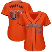 Men's Custom Orange Navy-White Authentic Drift Fashion Baseball Jersey - Image 5