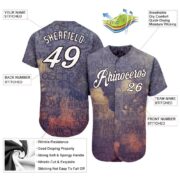 Men's Custom Graffiti Pattern White-Black 3D "Sky's The Limit" Authentic Baseball Jersey - Image 5