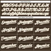Men's Custom Brown Red-White Authentic Baseball Jersey - Image 2