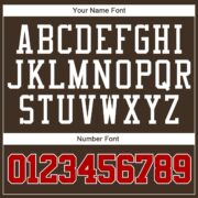 Men's Custom Brown Red-White Authentic Baseball Jersey - Image 5