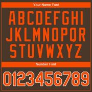 Men's Custom Brown Orange-White Authentic Baseball Jersey - Image 5