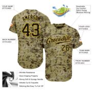 Men's Custom Camo Black-Gold Authentic Baseball Jersey - Image 3