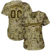 Men's Custom Camo Black-Gold Authentic Baseball Jersey - Image 5