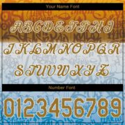 Men's Custom Graffiti Pattern Gold-White 3D "Chicano" Authentic Baseball Jersey - Image 2