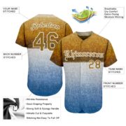 Men's Custom Graffiti Pattern Gold-White 3D "Chicano" Authentic Baseball Jersey - Image 4