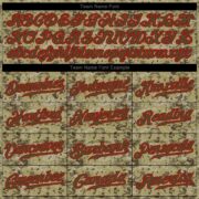 Men's Custom Camo Olive-Red Authentic Baseball Jersey - Image 3