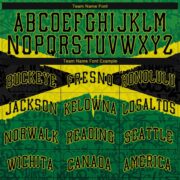 Men's Custom Graffiti Pattern Black-Green 3D "Jamaica" Authentic Baseball Jersey - Image 2