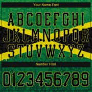 Men's Custom Graffiti Pattern Black-Green 3D "Jamaica" Authentic Baseball Jersey - Image 4
