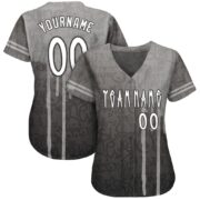 Men's Custom Graffiti Pattern White-Gray 3D "Picaxao" Authentic Baseball Jersey - Image 2