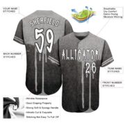 Men's Custom Graffiti Pattern White-Gray 3D "Picaxao" Authentic Baseball Jersey - Image 3
