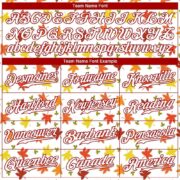 Men's Custom White White-Red 3D Pattern Design "Autumn Leaves" Authentic Baseball Jersey - Image 2