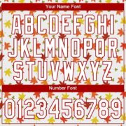 Men's Custom White White-Red 3D Pattern Design "Autumn Leaves" Authentic Baseball Jersey - Image 4
